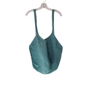 Handmade Turquoise Knit‎ Crochet Double Strap Hobo Slouchy Tote Shoulder Bag